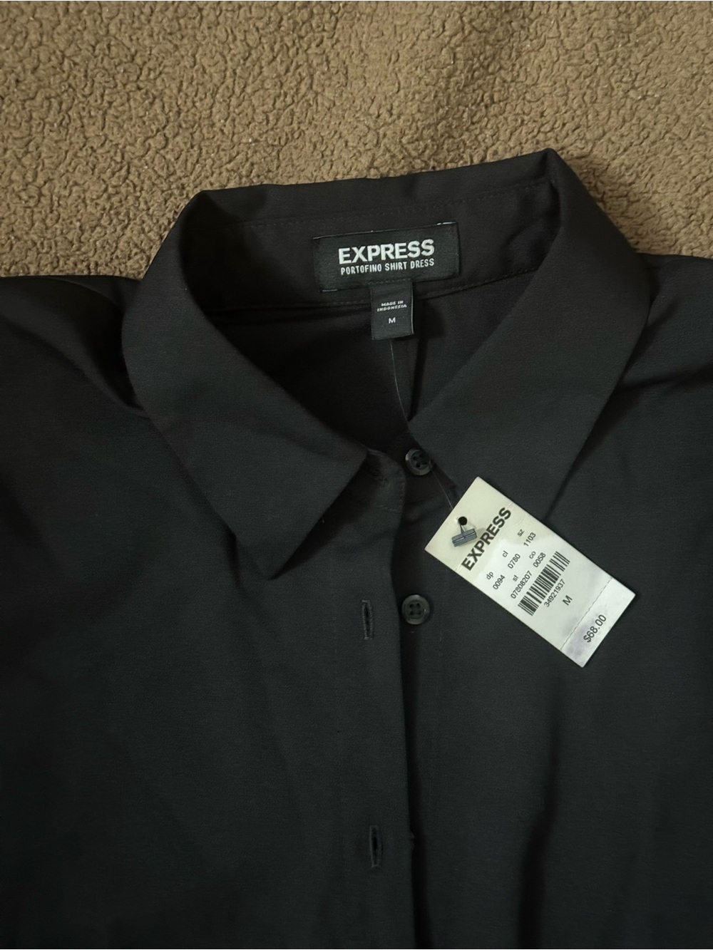 Express Women’s Black Button-Down Portofino shirt dress